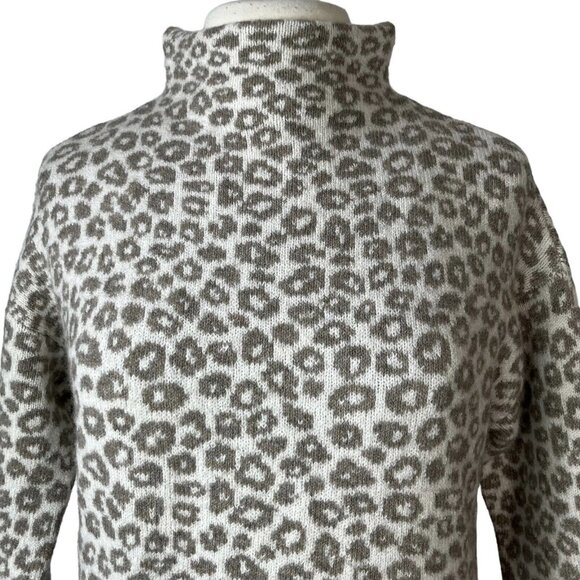 Christian Siriano NY Turtleneck Sweater Womens Small Gray White Wool Blend - Picture 3 of 7